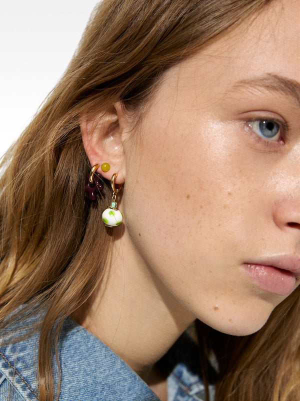 Set Of Ceramic And Resin Earrings