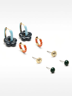 Set Of Earrings With Enamel