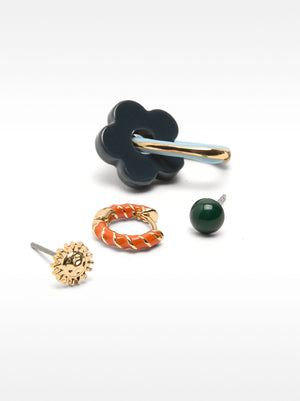 Set Of Earrings With Enamel