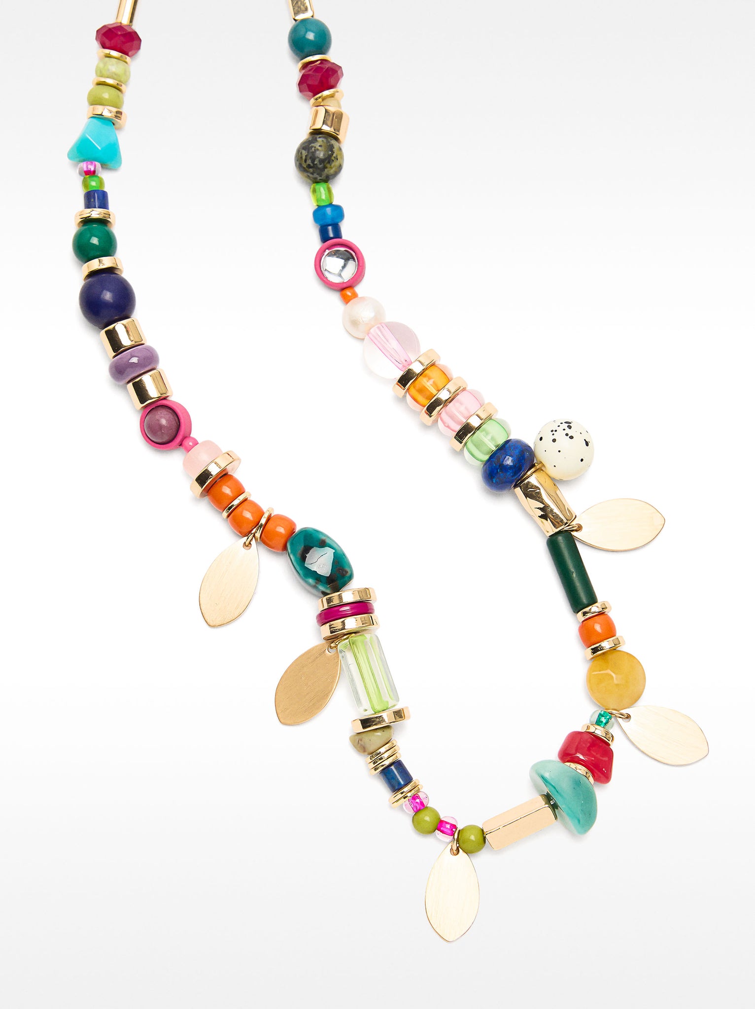 Short Necklace With Ceramic And Stones