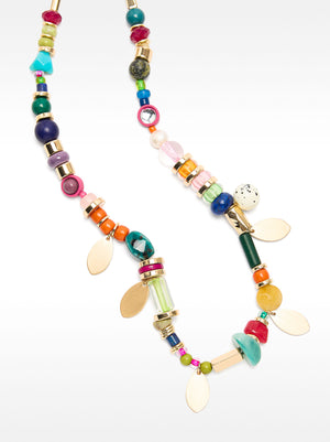 Short Necklace With Ceramic And Stones