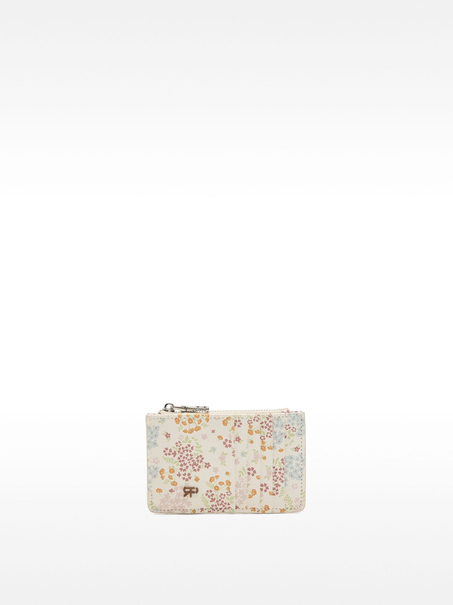 Card Holder With Textured Floral Print