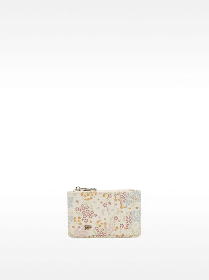 Card Holder With Textured Floral Print