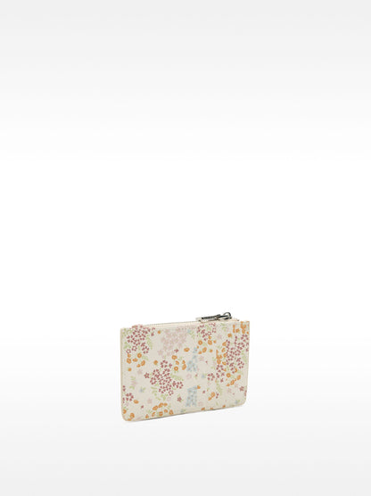 Card Holder With Textured Floral Print
