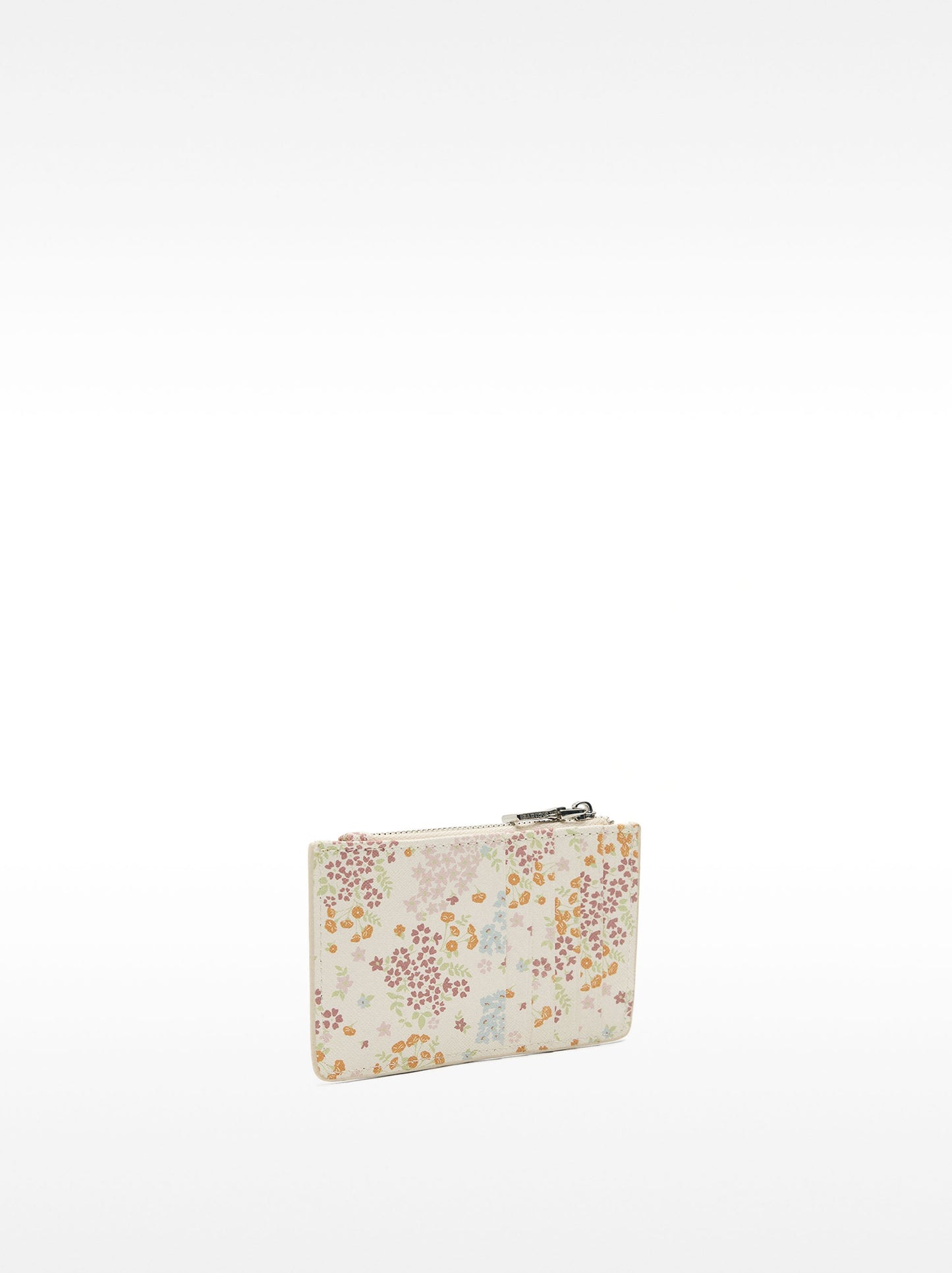 Card Holder With Textured Floral Print