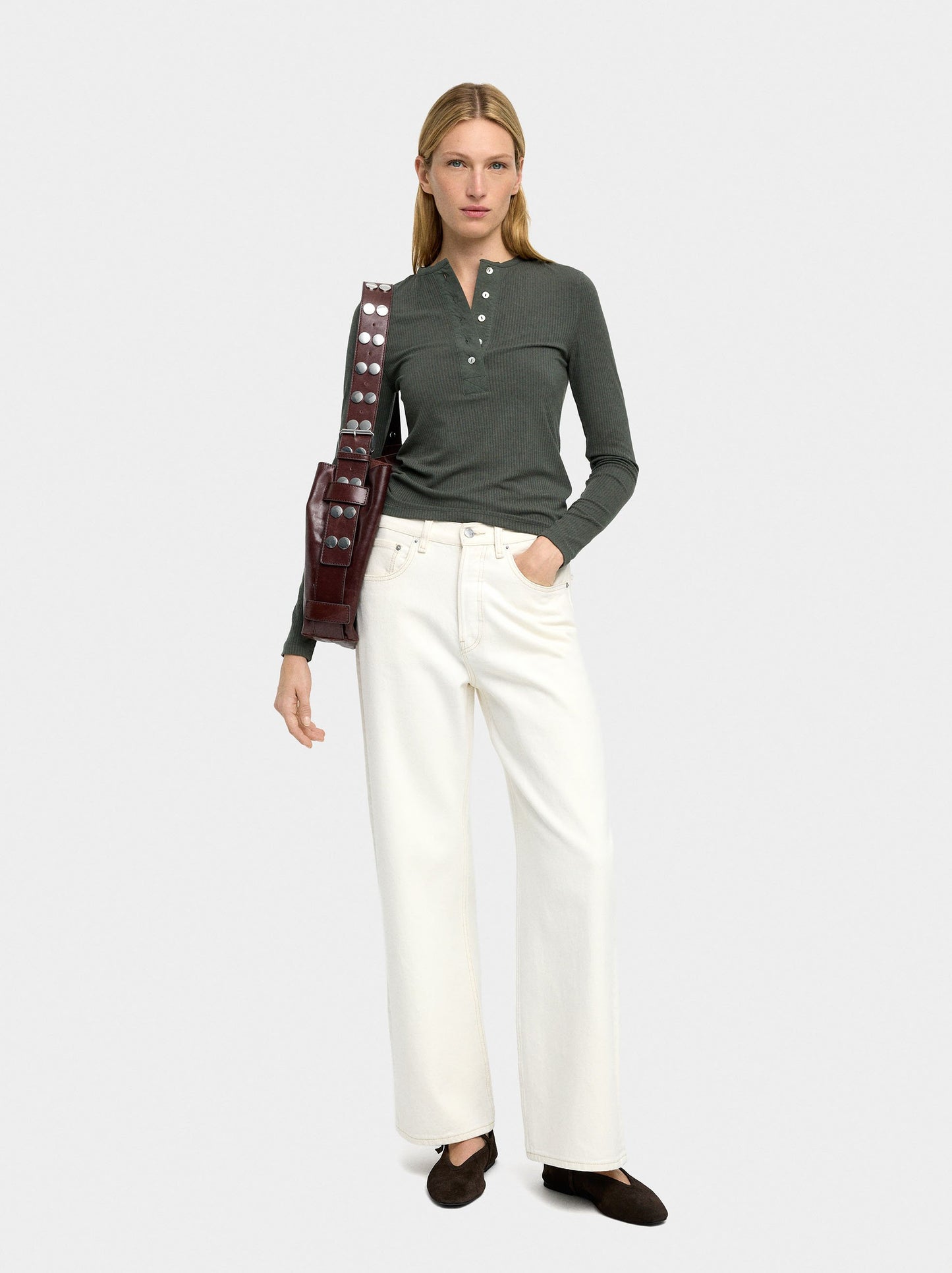 Ribbed T-Shirt With Long Sleeves