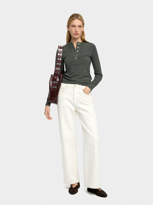 Ribbed T-Shirt With Long Sleeves