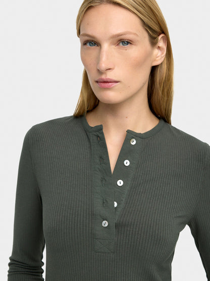 Ribbed T-Shirt With Long Sleeves