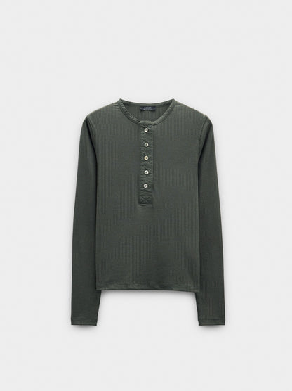 Ribbed T-Shirt With Long Sleeves