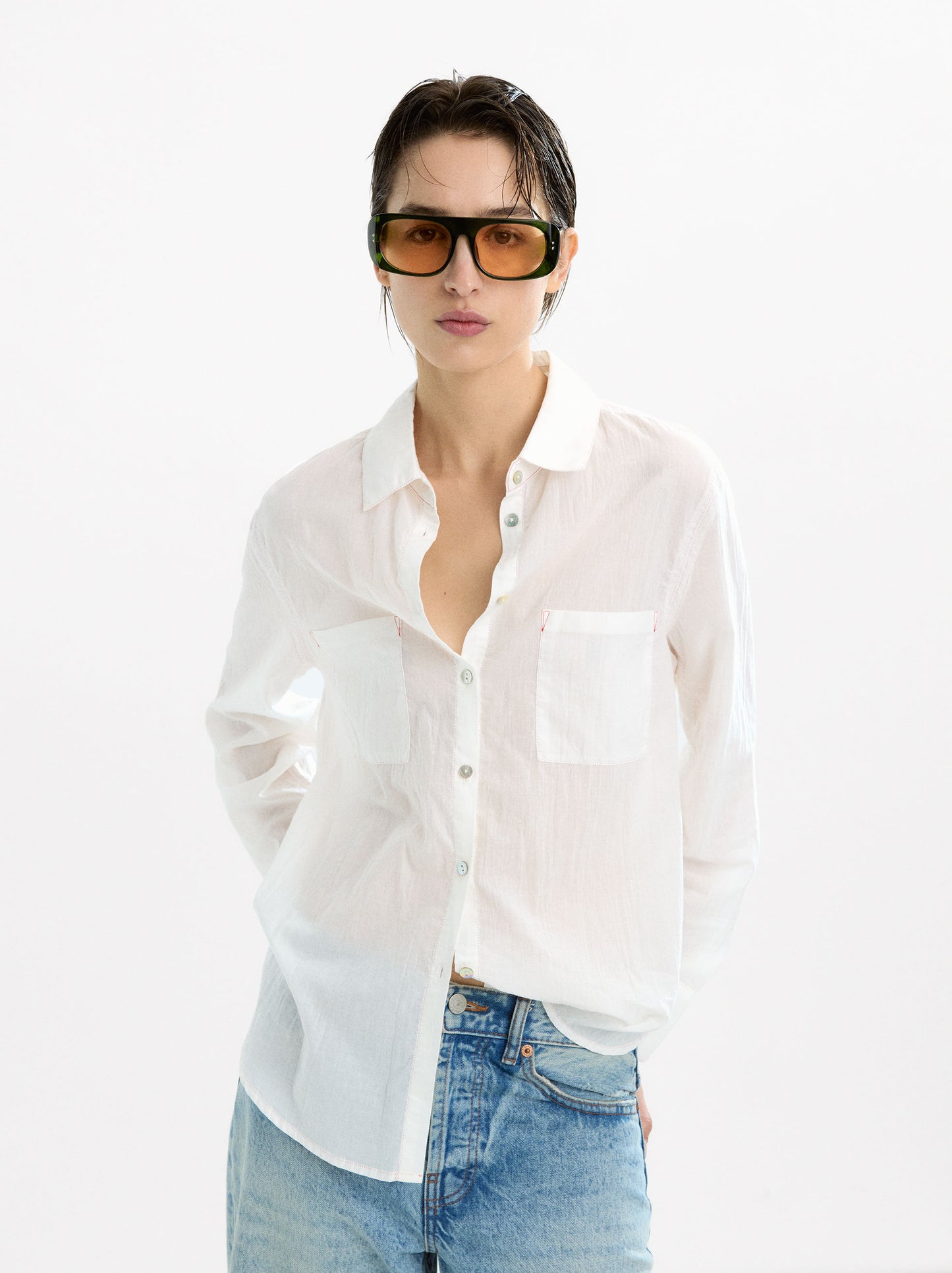 Semi-Transparent 100% Cotton Shirt