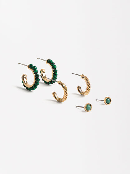 Set Of Earrings With Stones