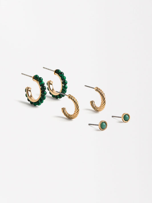Set Of Earrings With Stones