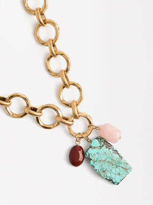 Short Link Necklace With Stones