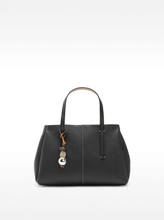 Tote Bag With Texture And Pendant