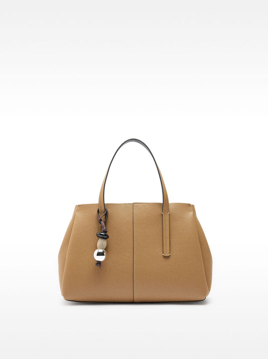 Tote Bag With Texture And Pendant