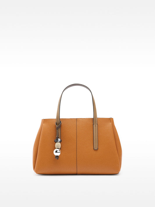 Tote Bag With Texture And Pendant