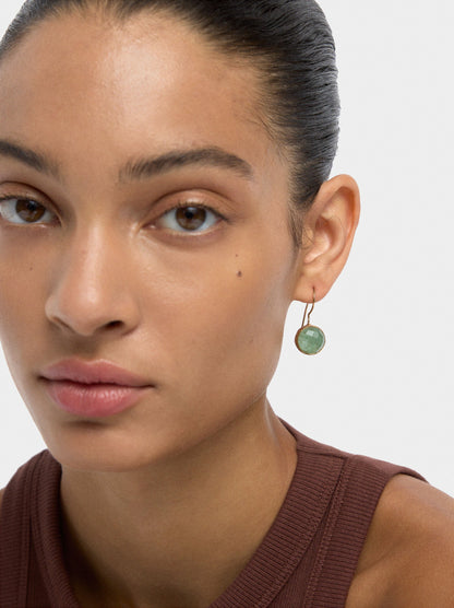 Round Earrings With Stone