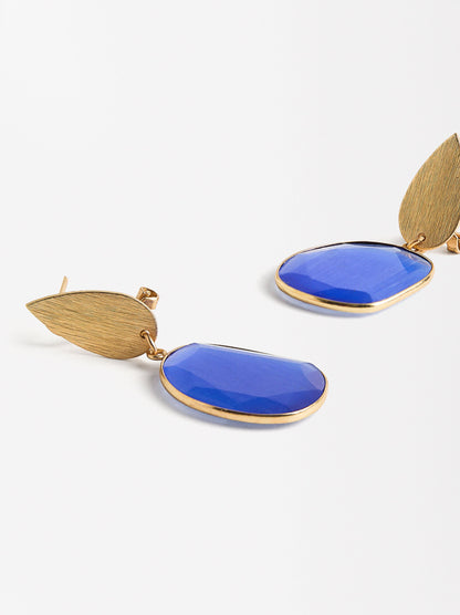 Gold Earrings With Stone