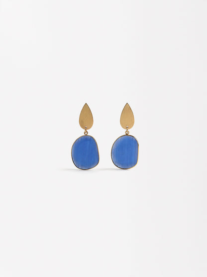 Gold Earrings With Stone