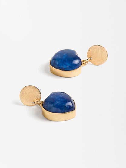 Heart Earrings With Stone