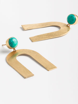 Arch Earrings With Stone
