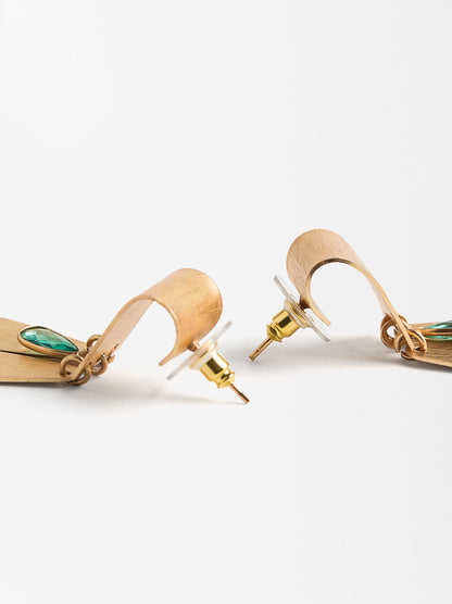 Golden Crystal Earrings