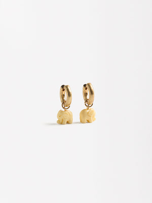 Hoop Earrings With Elephant