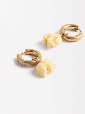 Hoop Earrings With Elephant