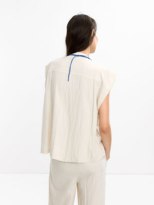 Sleeveless Gathered Top