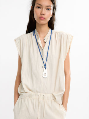 Sleeveless Gathered Top
