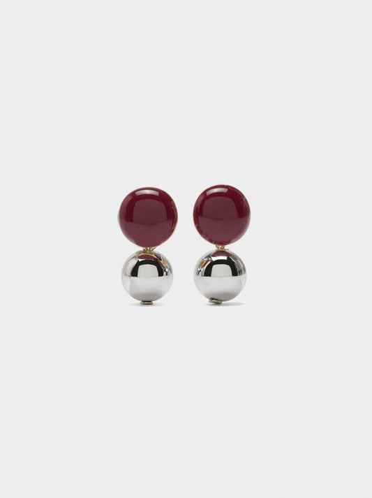 Enameled Earrings With Spheres