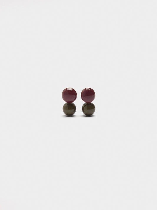 Enameled Earrings With Spheres