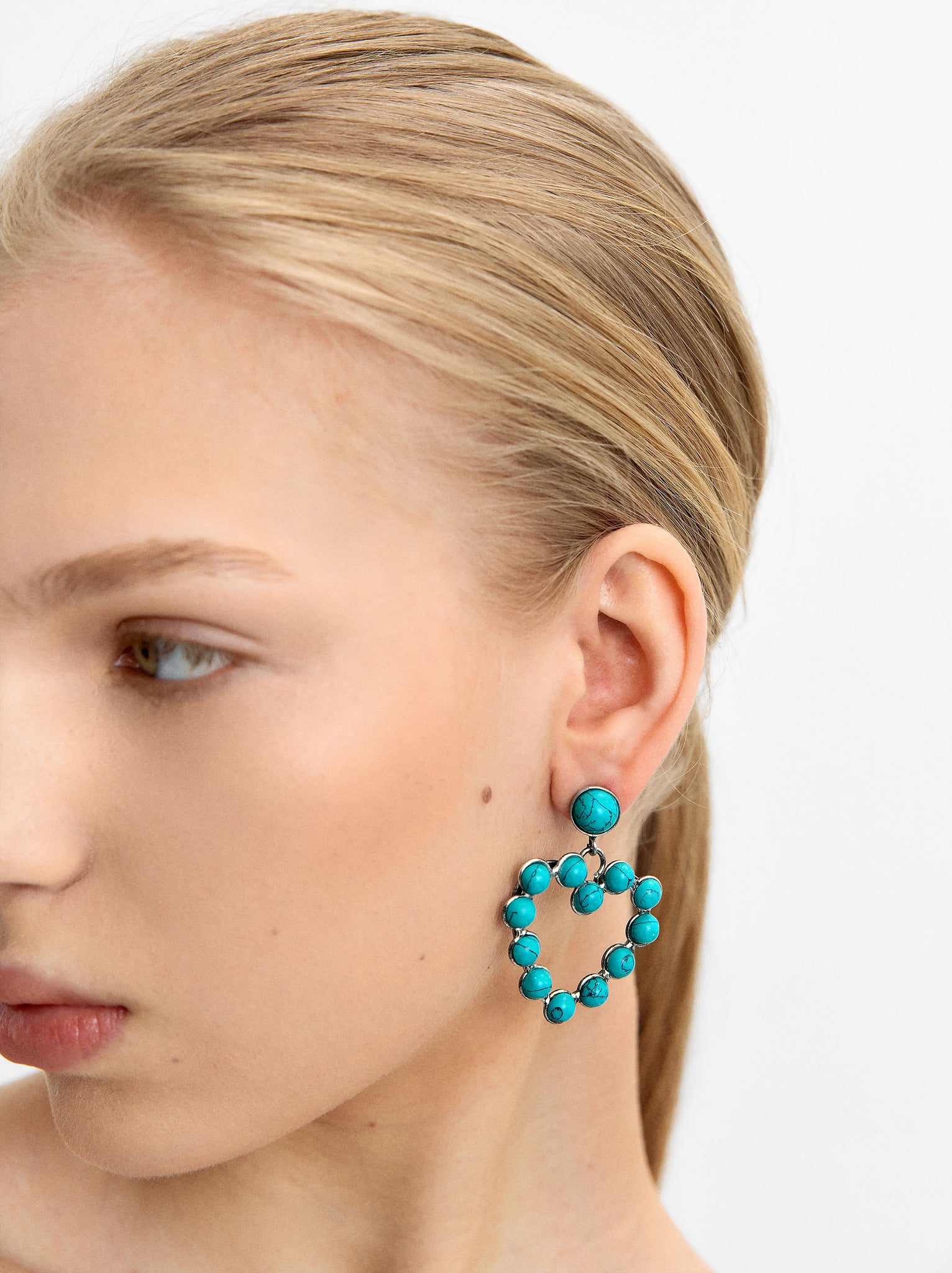 Heart Earrings With Stones