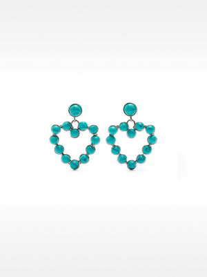 Heart Earrings With Stones