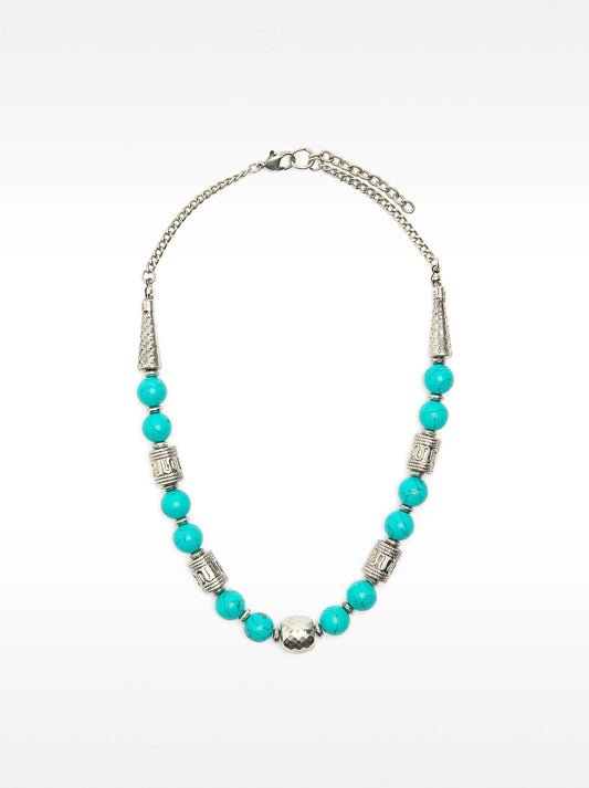Short Necklace With Stone Beads