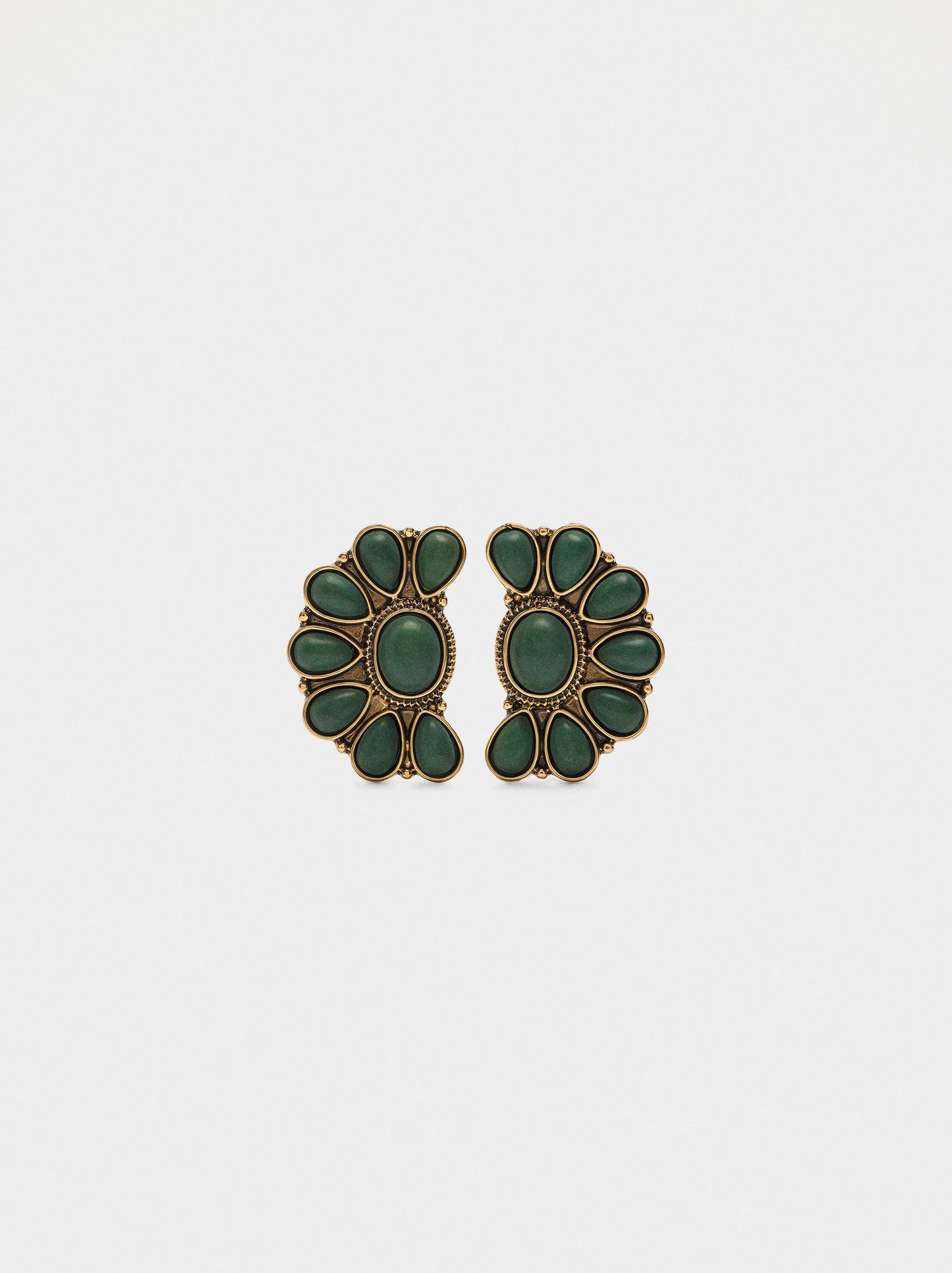 Half-Flower Earrings With Stones