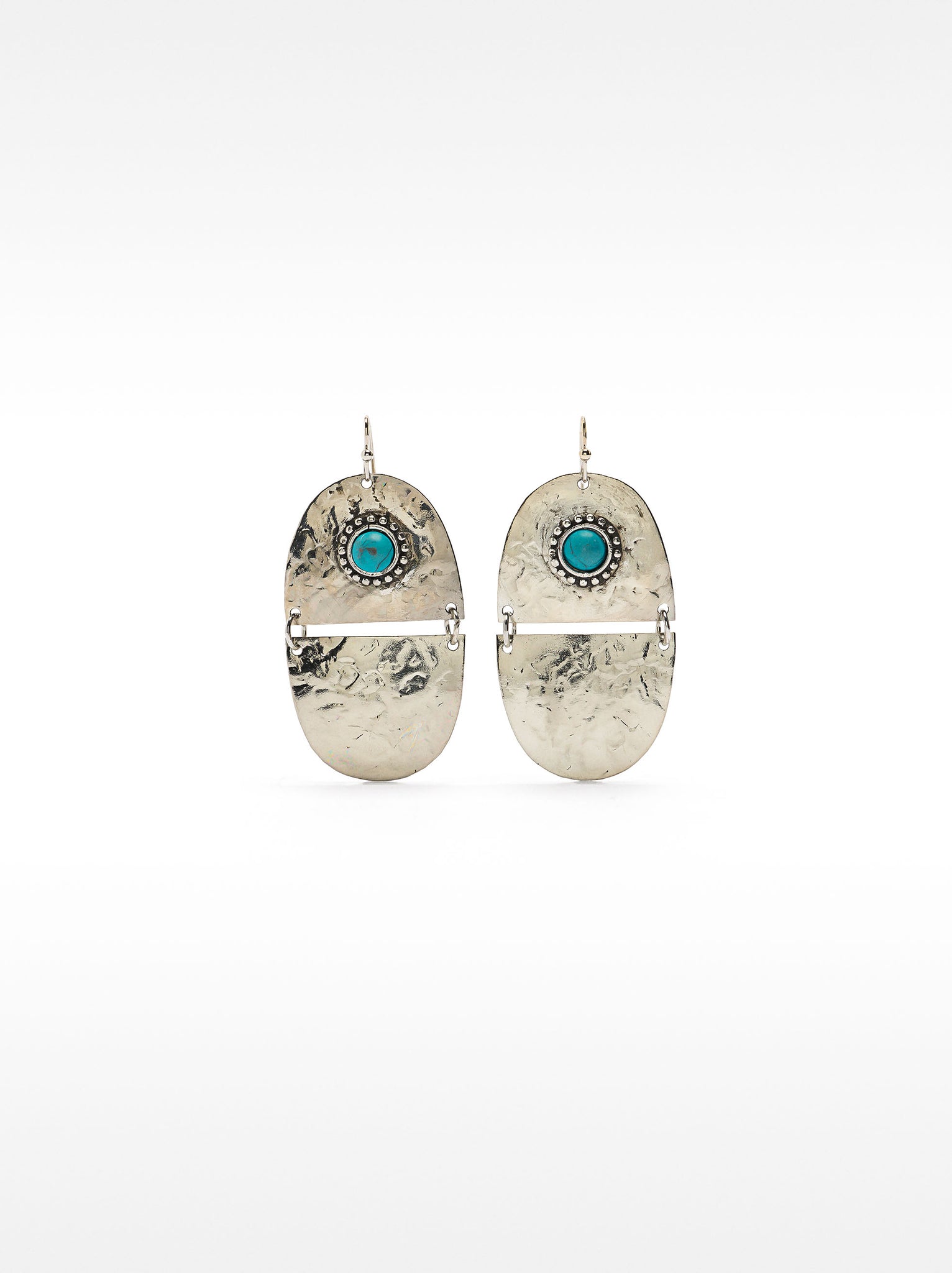 Oval Long Earrings With Stone