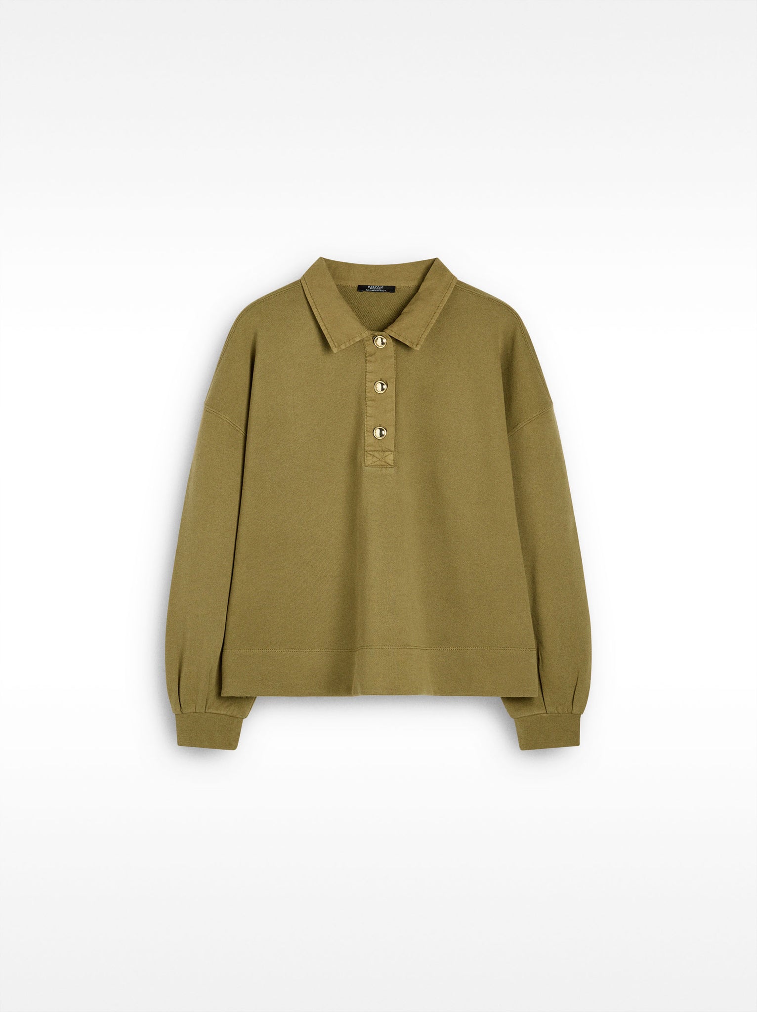 100% Cotton Sweatshirt Polo Collar