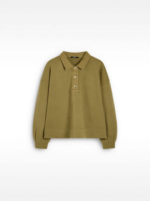 100% Cotton Sweatshirt Polo Collar