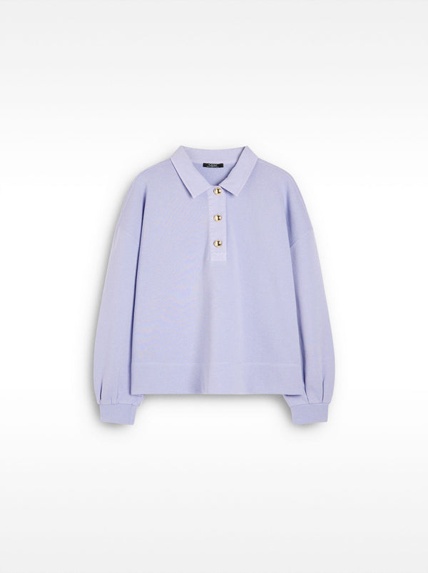 100% Cotton Sweatshirt Polo Collar