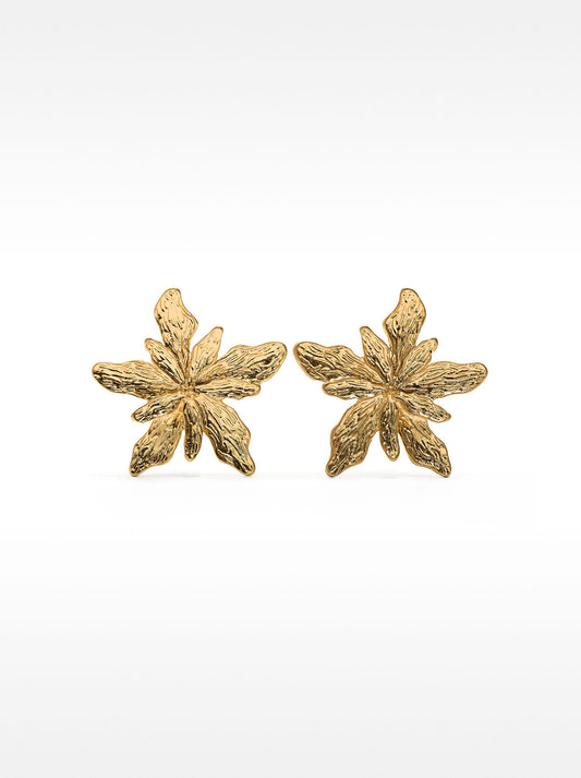 Maxi Flower Earrings With Texture