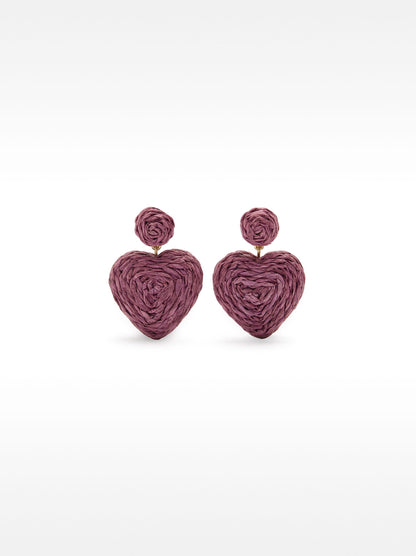 Raffia Heart Earrings