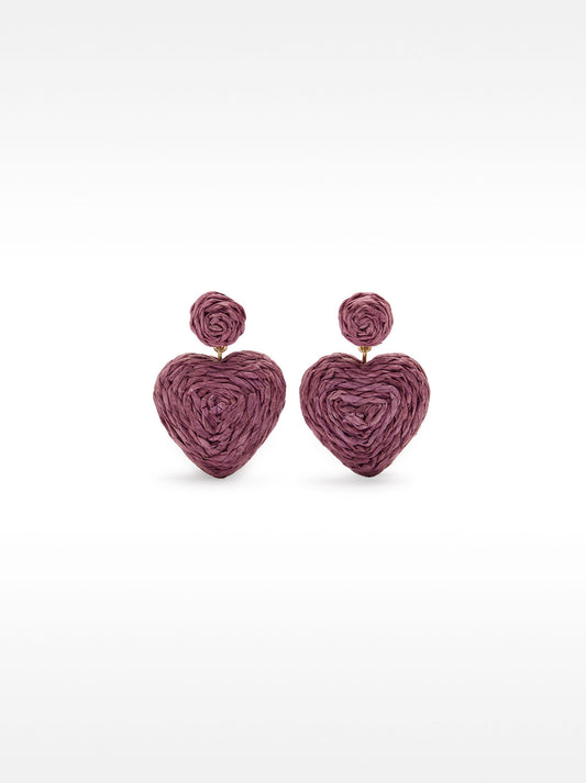 Raffia Heart Earrings