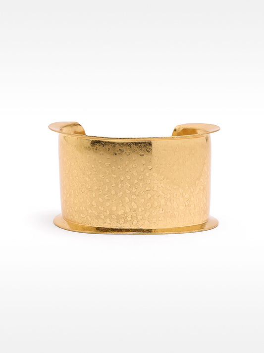 Wide Bracelet With Hammered Effect