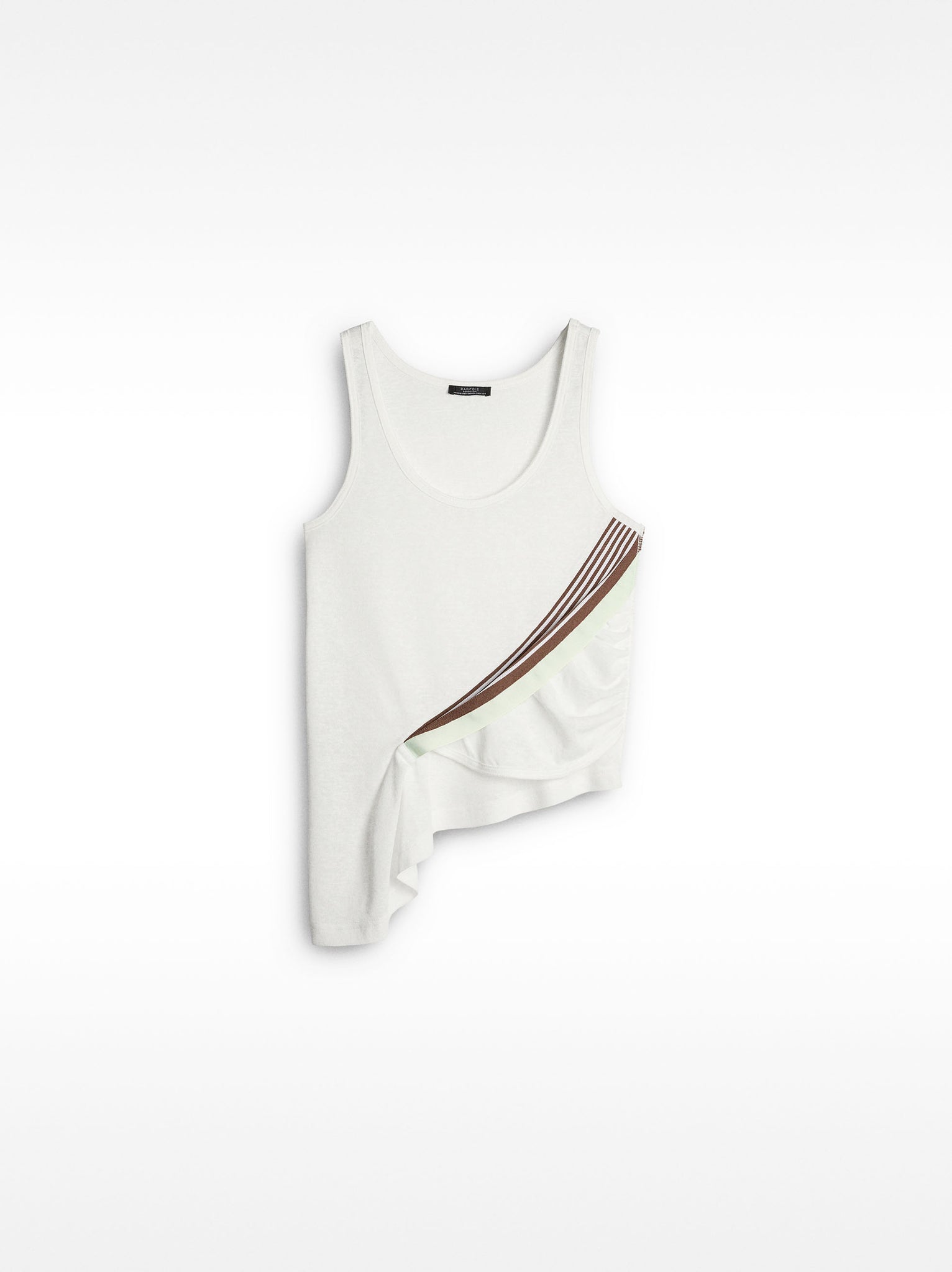 Gathered Top With Striped Detail