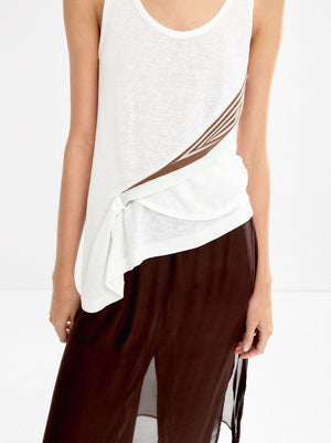 Gathered Top With Striped Detail