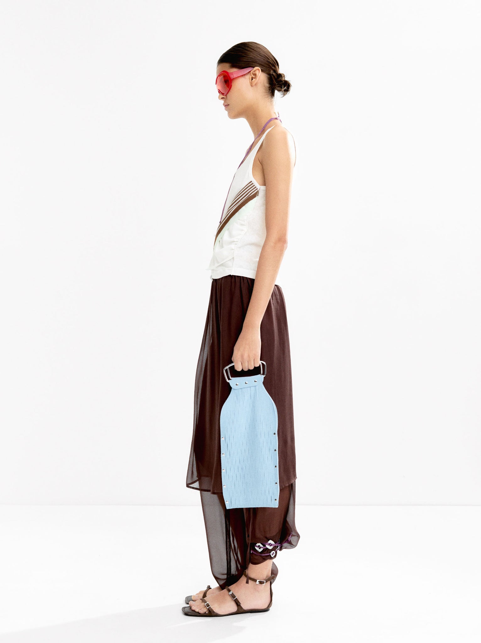 Gathered Top With Striped Detail