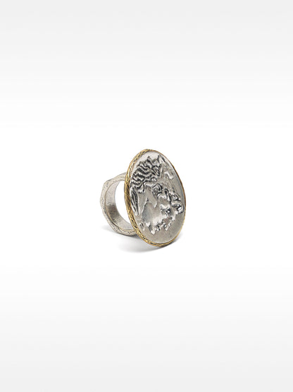 Ring With Aged-Effect Medal