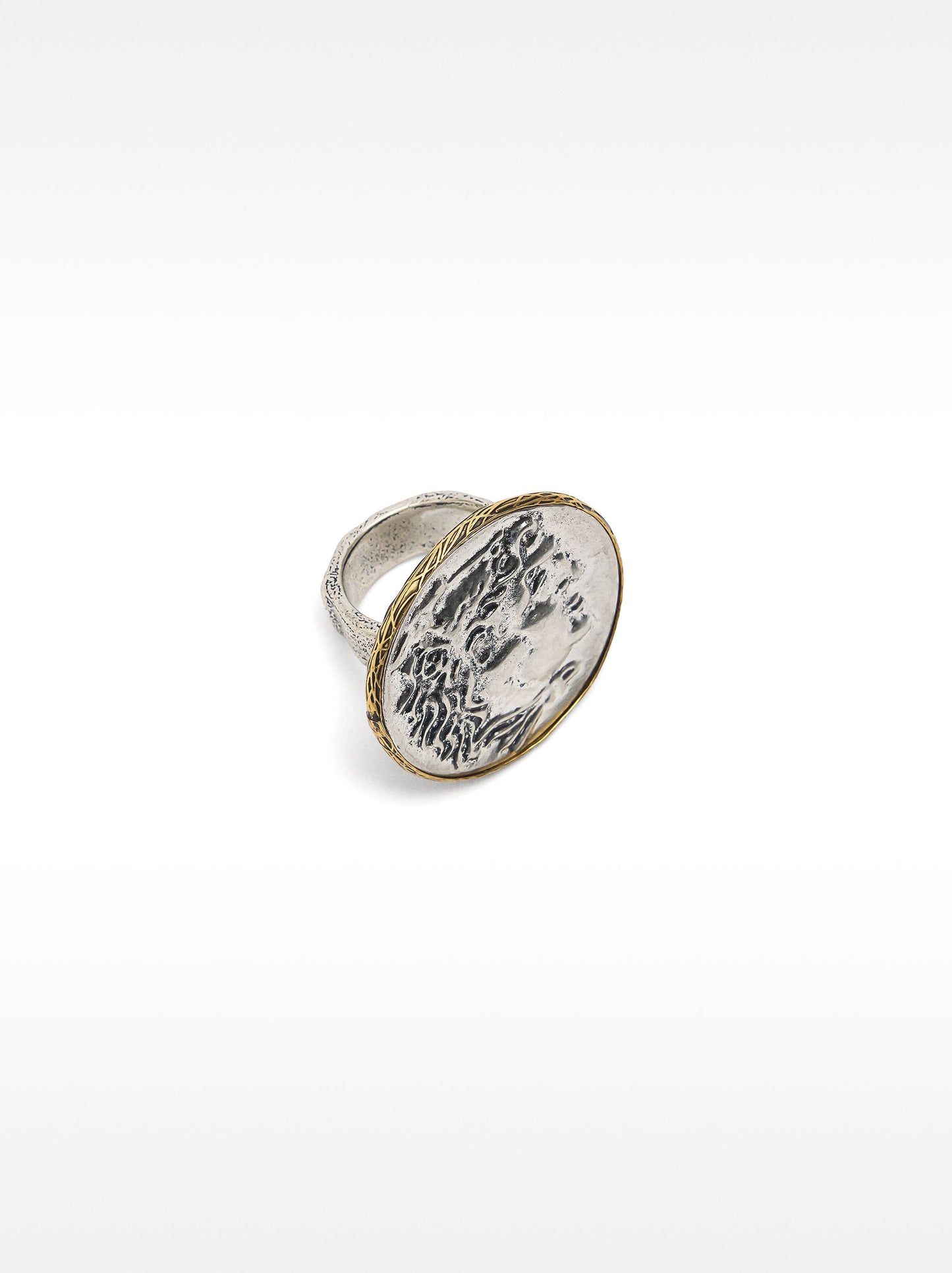 Ring With Aged-Effect Medal