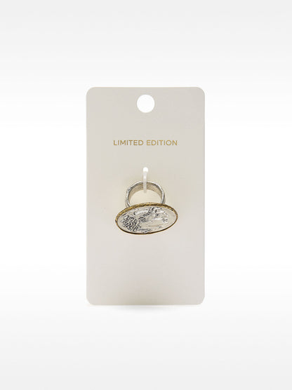 Ring With Aged-Effect Medal